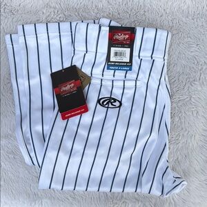 Rawlings White and Blue Striped Baseball Pants